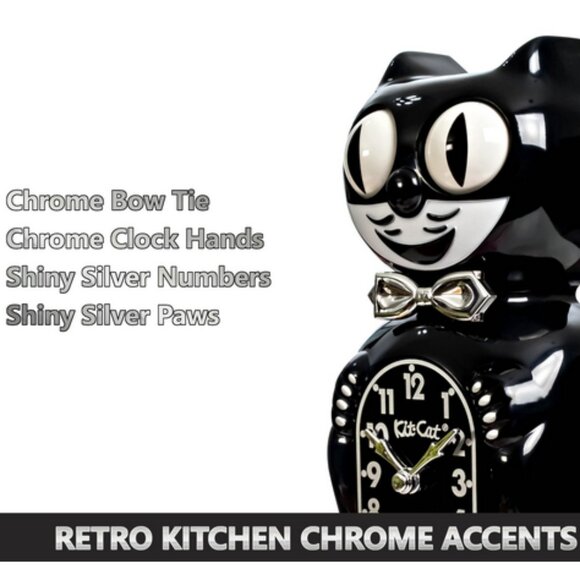 Retro Black Kitchen Edition Kit-Cat Klock Clock - Picture 7 of 8